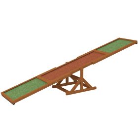 Wooden Dog Agility Seesaw for Training and Exercise, Weather Resistant, 83" L x 16" W x 14" H, Orange