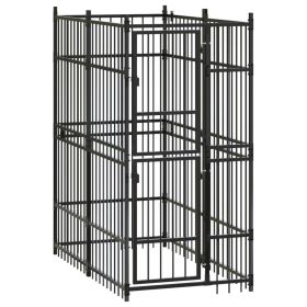 Dog Kennel Black Powder-coated steel One Size Durable