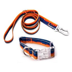 Adjustable High - quality Reflective print leash set  Durable Waterproof No - tangle Night walks Morning jogs Camping adventures Beach outings (Color: sunset, size: L)